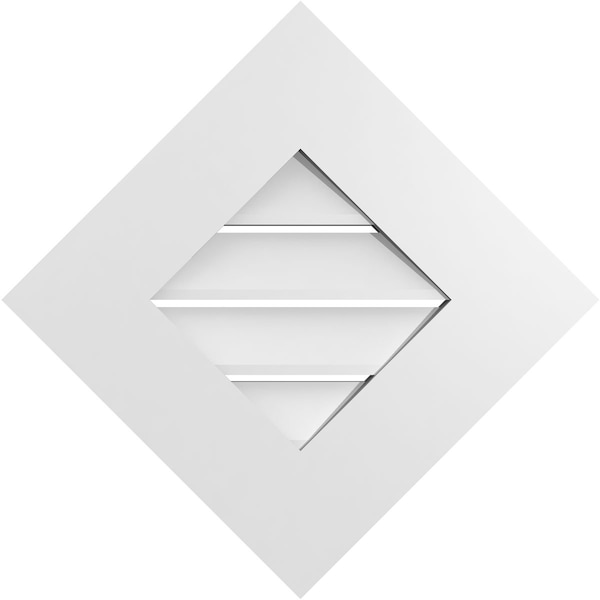 Ekena Millwork Diamond Surface Mount PVC Gable Vent: Non